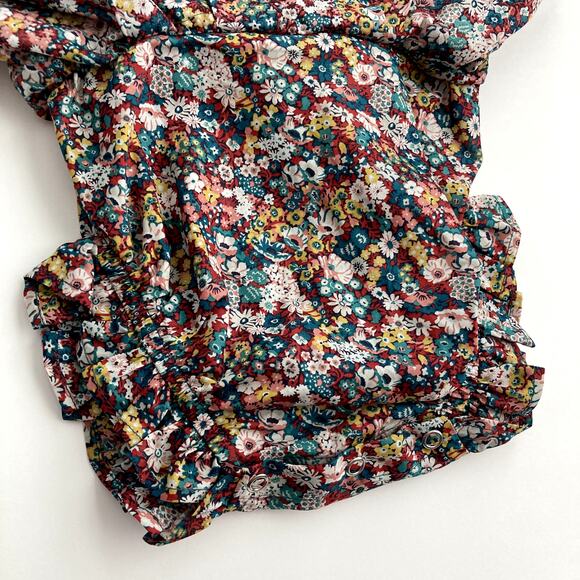Numi Kids Liberty Floral Pinafore - Red Aqua Yellow White Pink - 12/24M - Picture 6 of 10